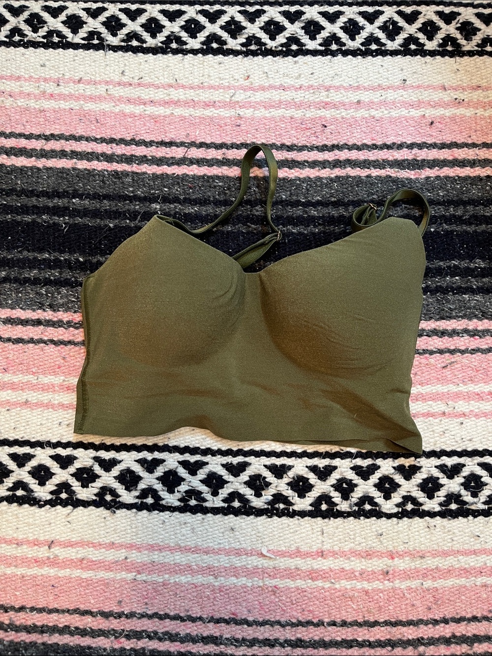 Pink Seamless Olive Green Bralette